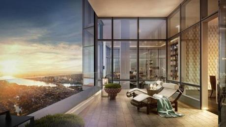 A rendering of the penthouse on the 60th floor of the Millennium Tower in Boston. 
